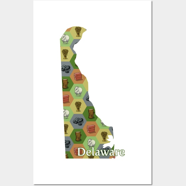 Delaware State Map Board Games Wall Art by adamkenney